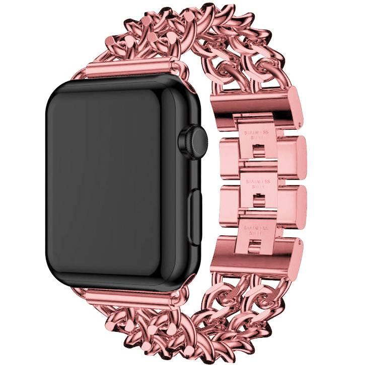 Apple Watch Bracelet Cowboy - acier - rose rouge