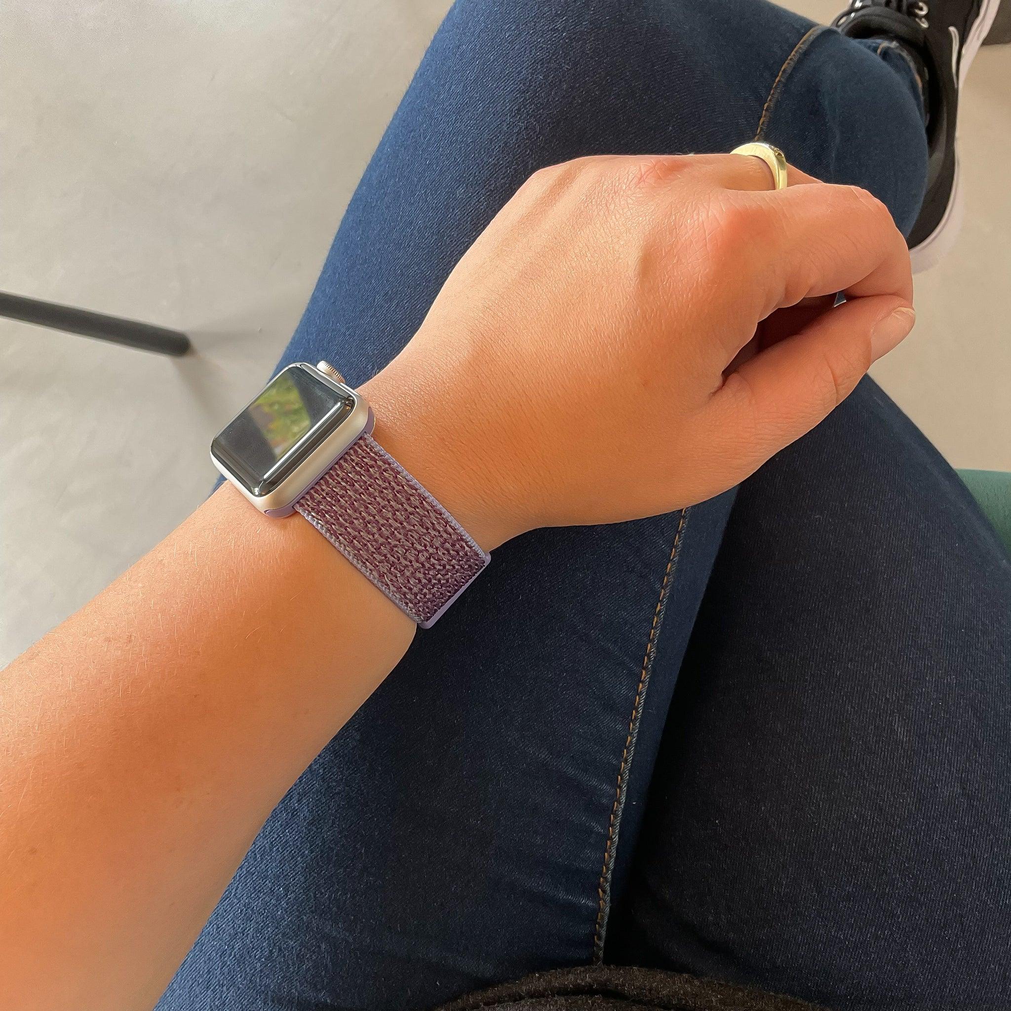 Bracelet Apple Watch Nexora - tissé - nylon - lilas
