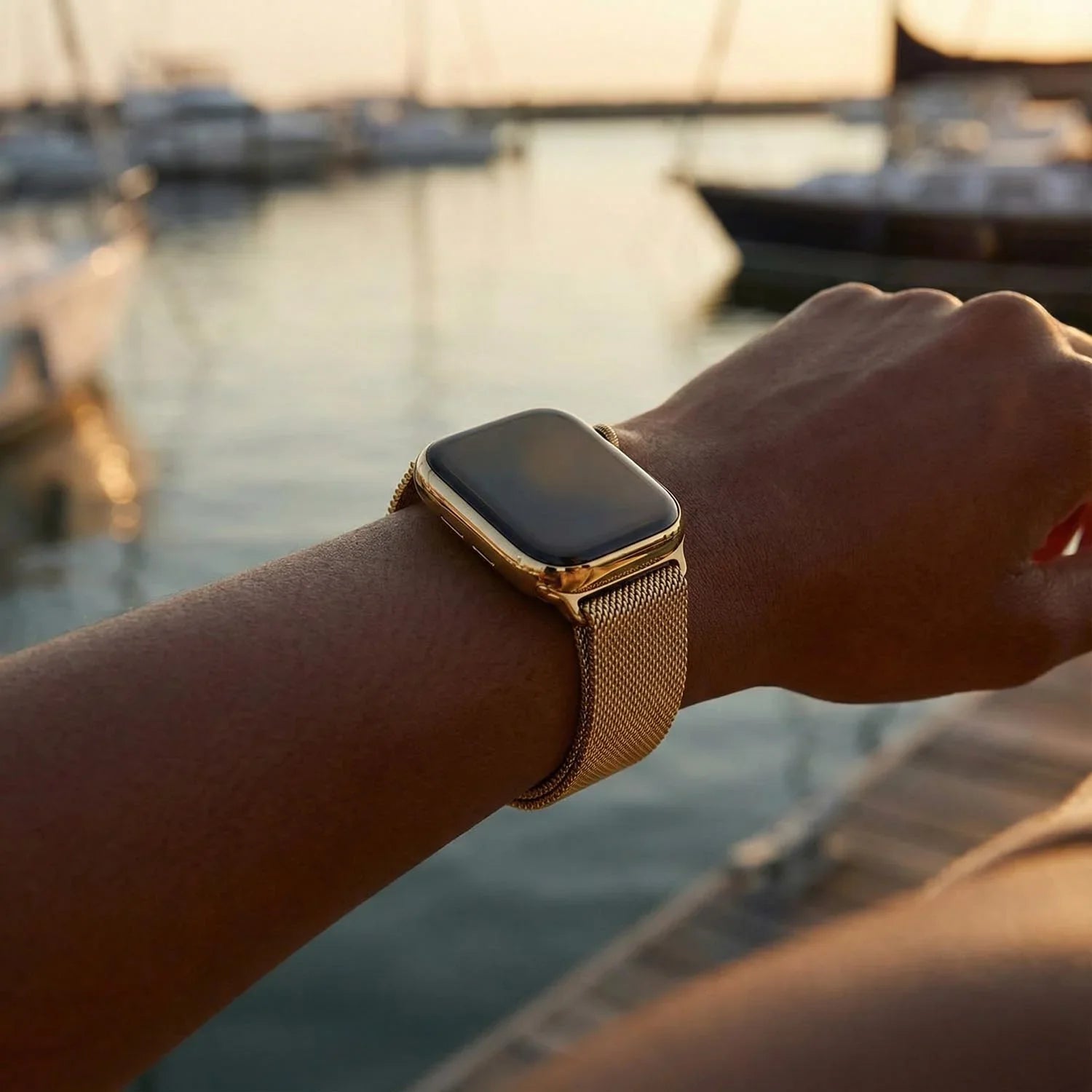 Bracelet Apple Watch Fiore - milanais - or