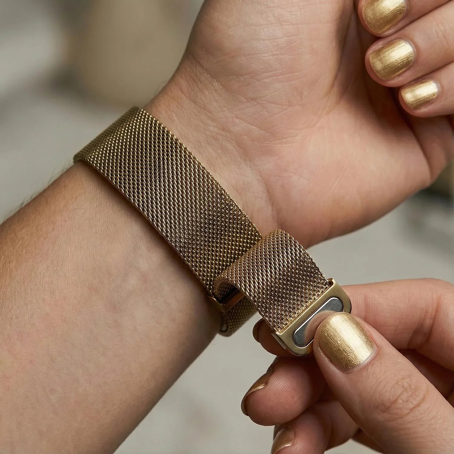 Bracelet Apple Watch Fiore - milanais - or