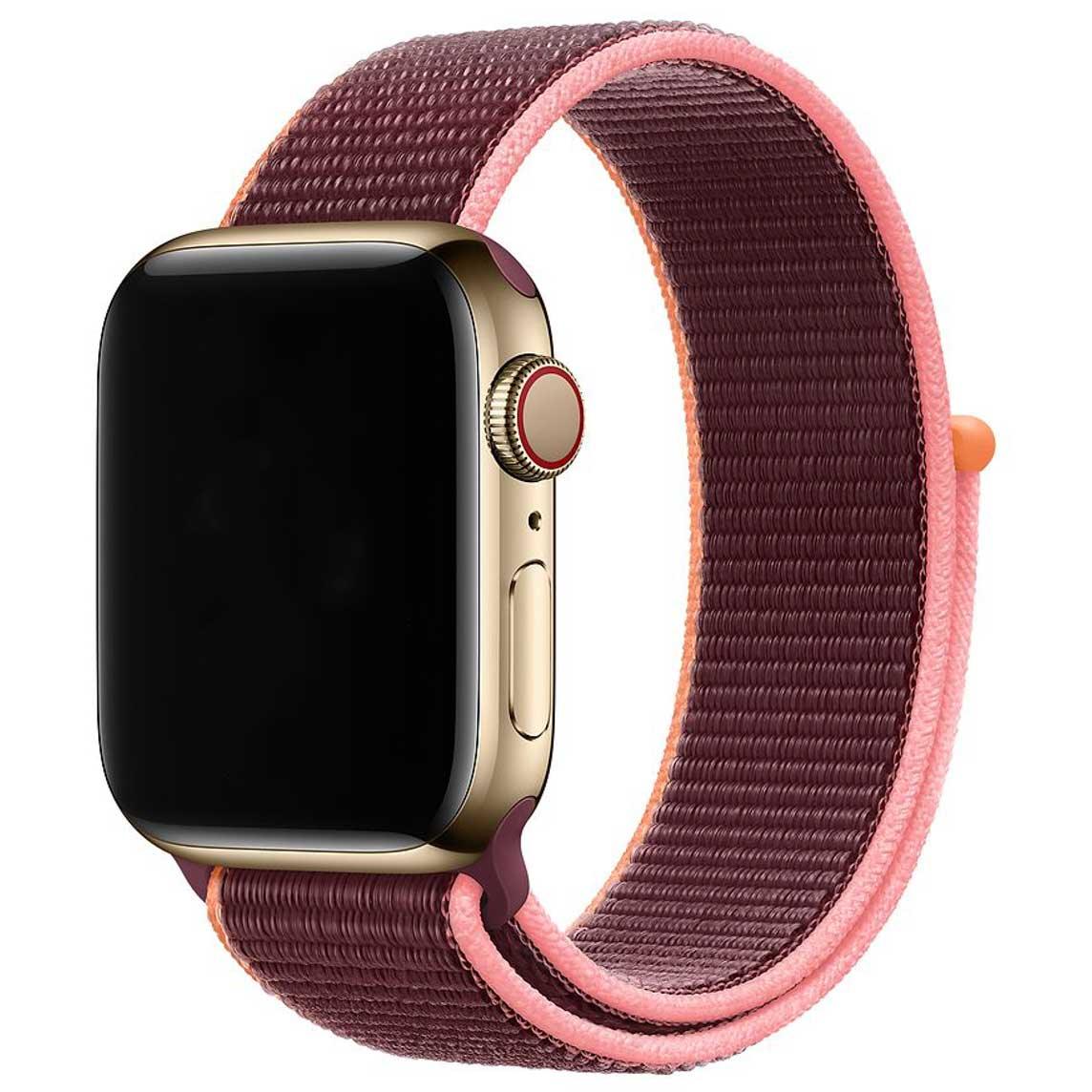 Bracelet Apple Watch - tissé - nylon - prune