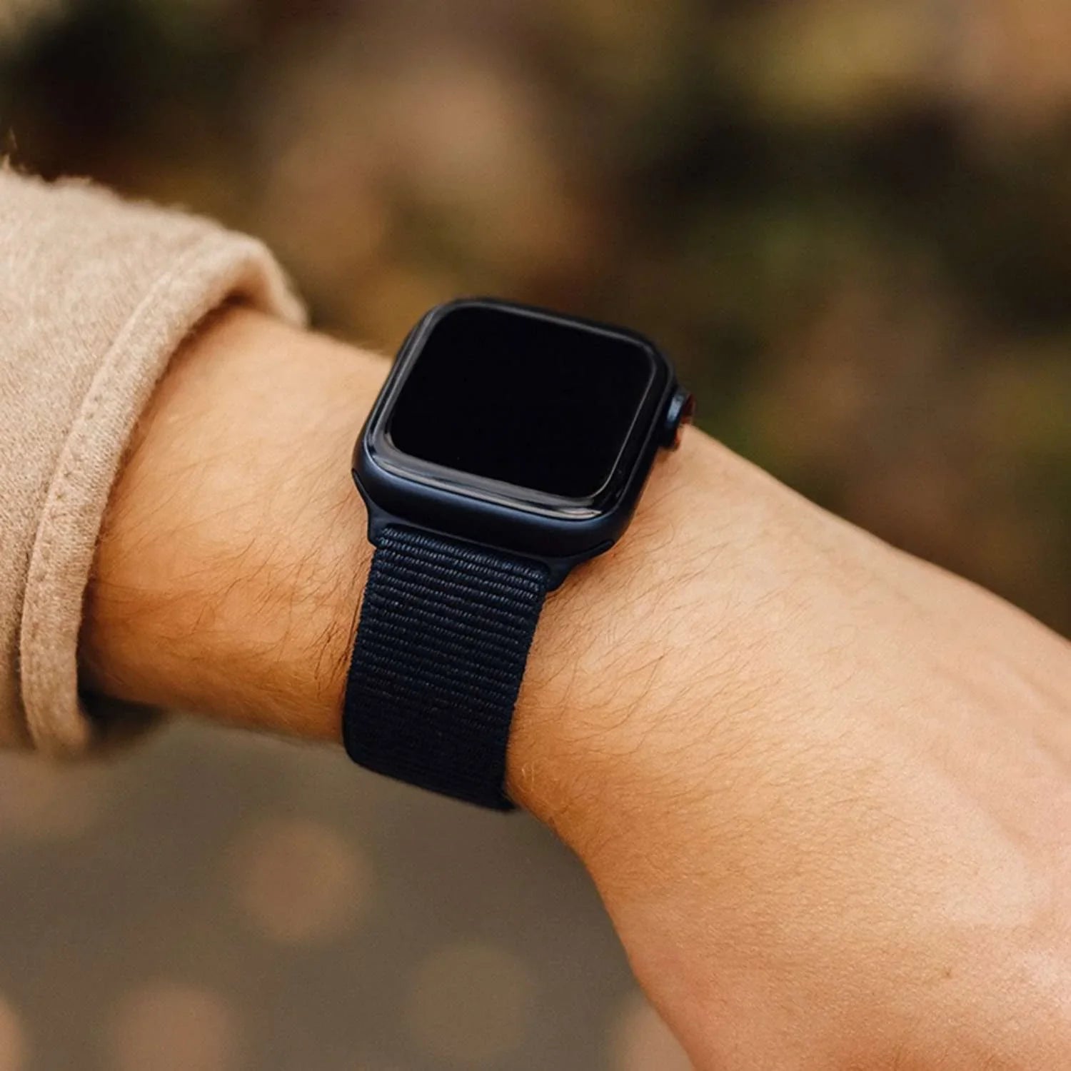 Bracelet Apple Watch Nexora - tissé - nylon - minuit