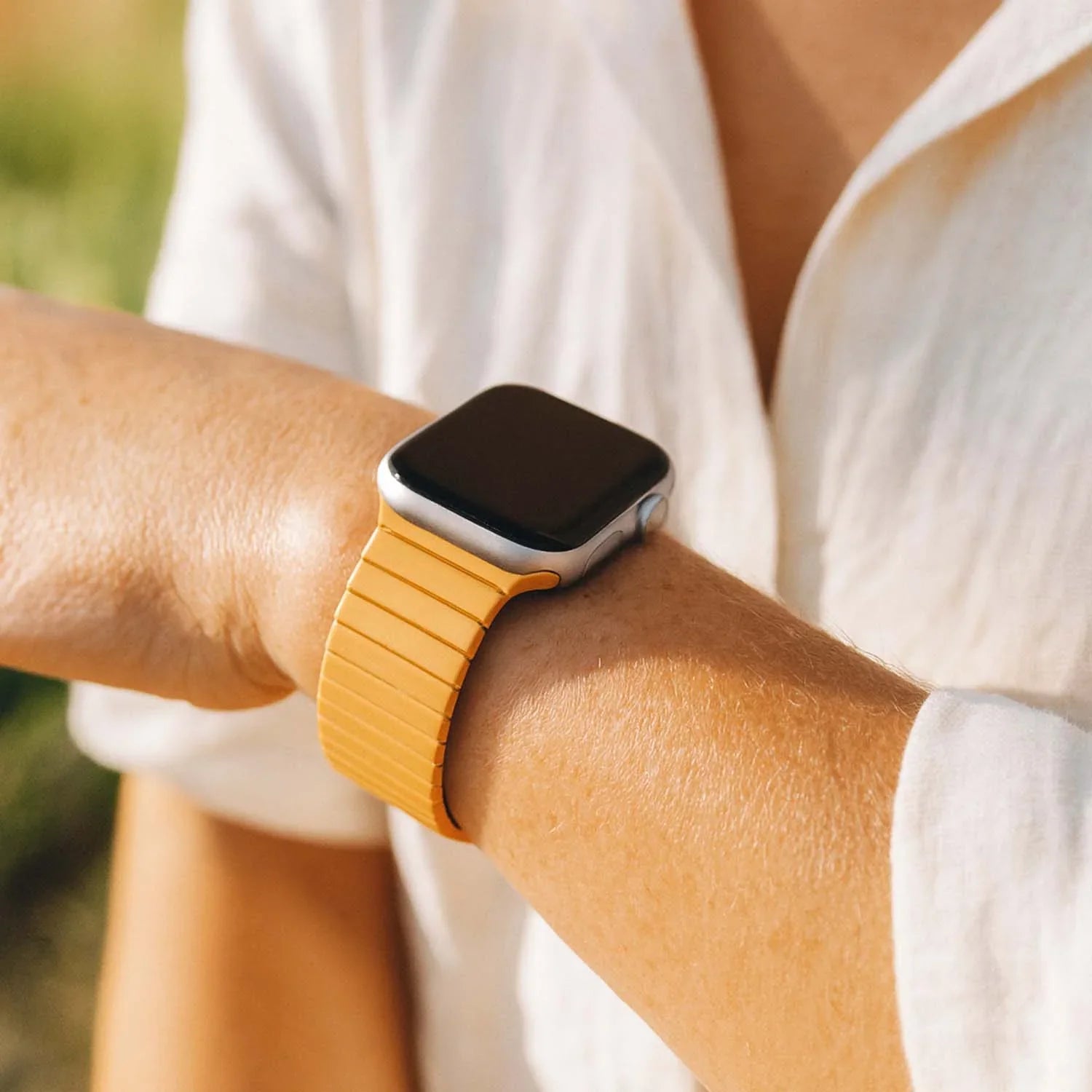 Bracelet Apple Watch Vetra - silicone - jaune