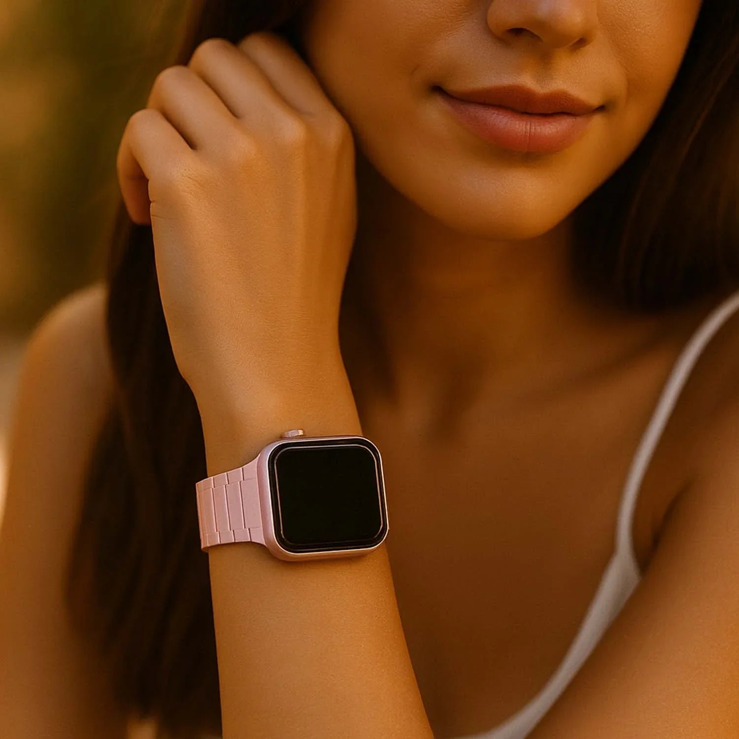 Bracelet Apple Watch Zyro - silicone - rose clair