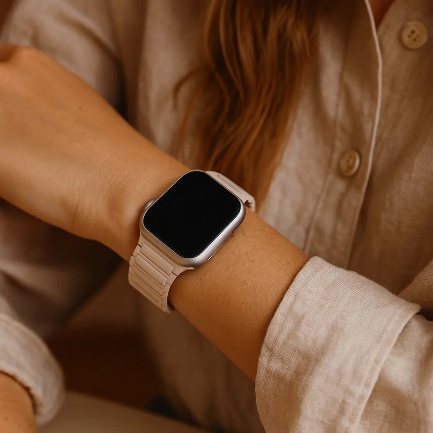 Bracelet Apple Watch Zyro - silicone - lumière stellaire