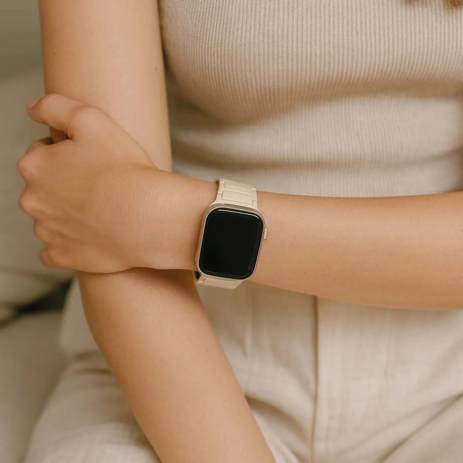 Bracelet Apple Watch Zyro - silicone - lumière stellaire