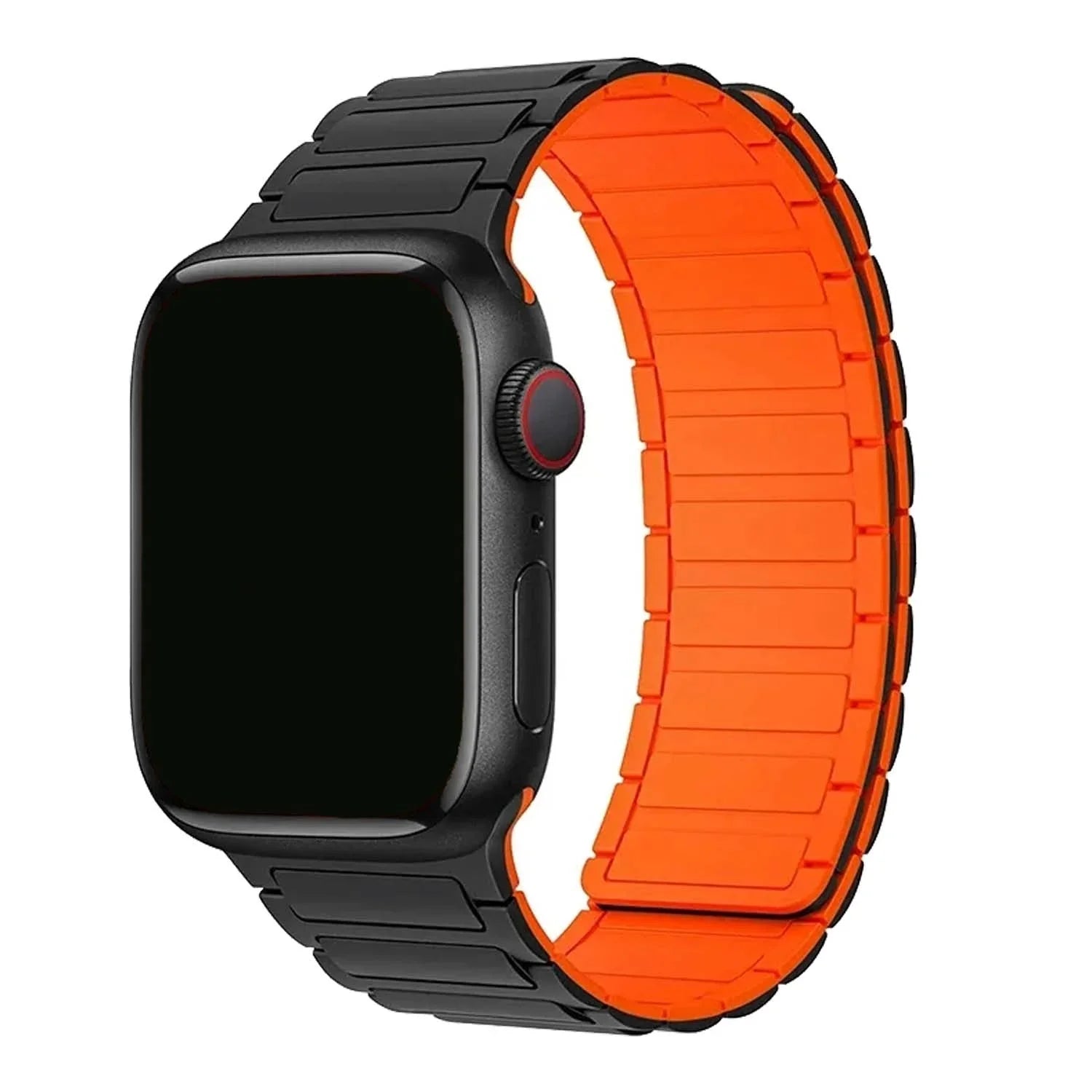 Bracelet pour Apple Watch Zyro - silicone - noir orange