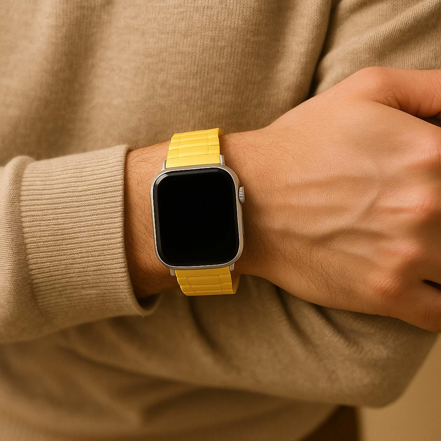 Bracelet Apple Watch Zyro - silicone - jaune