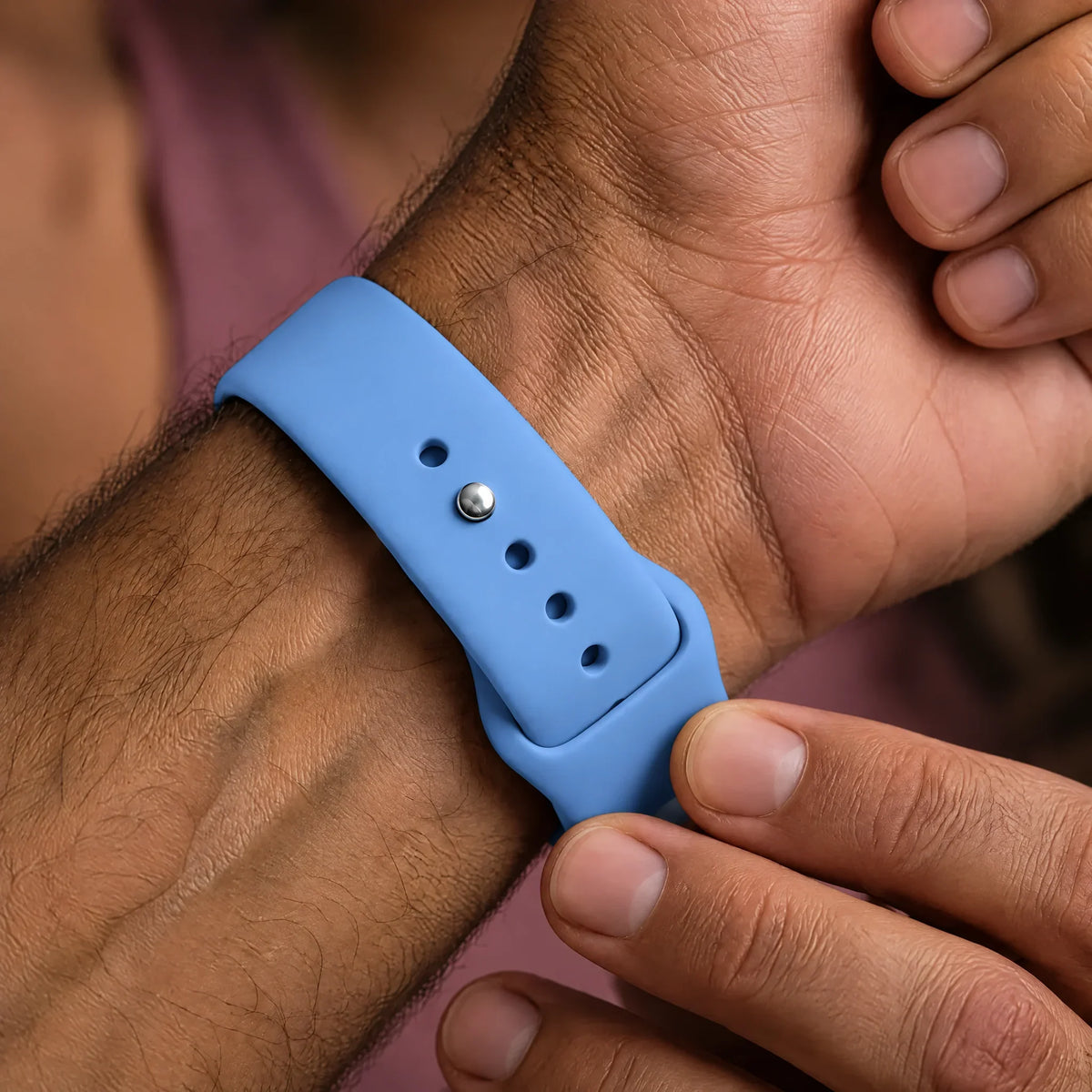 Bracelet Apple Watch Autumn - silicone - bleuet