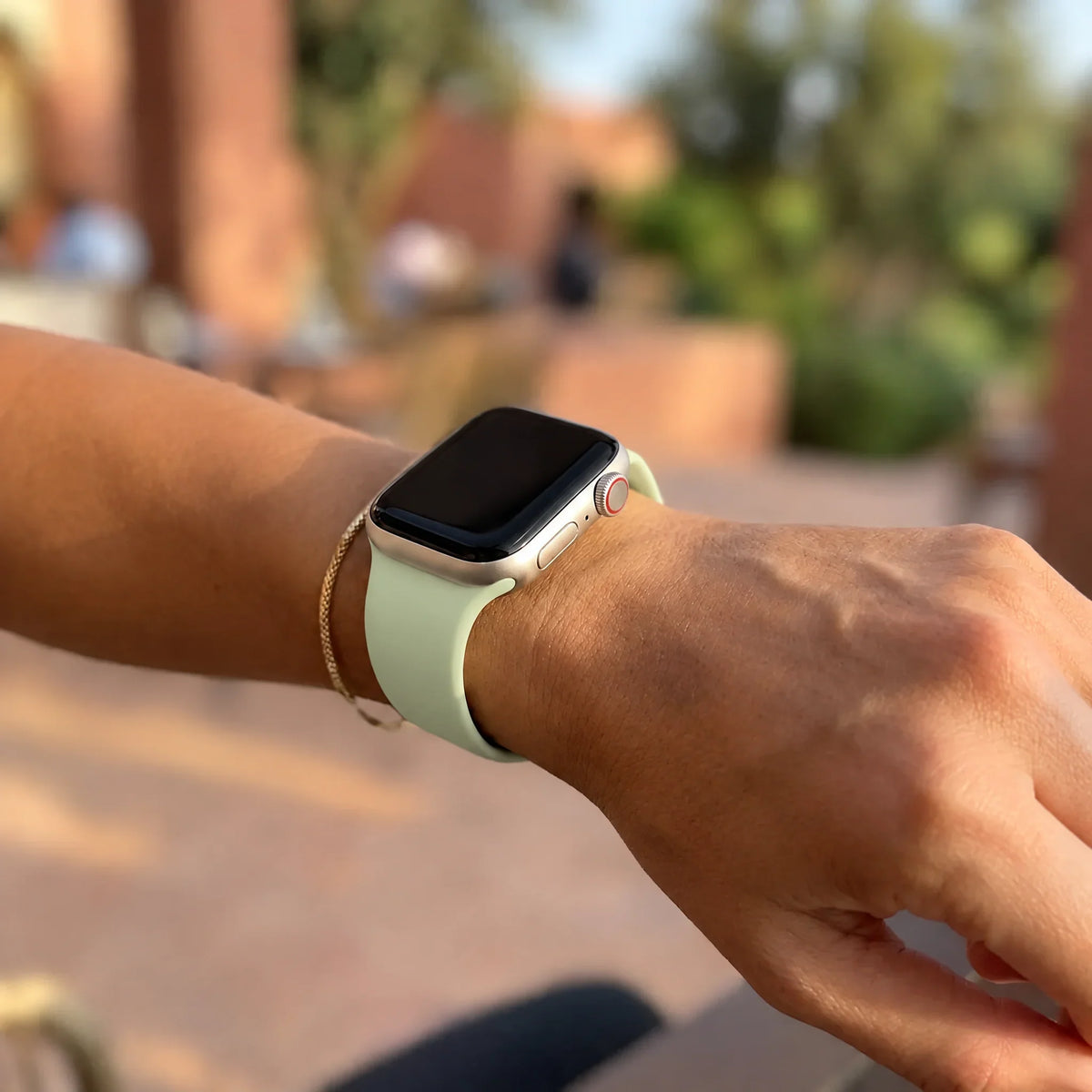Bracelet Apple Watch Autumn - silicone - succulente pâle