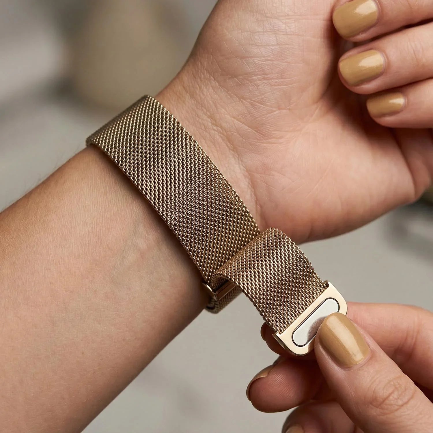 Bracelet Apple Watch Fiore - milanais - champagne