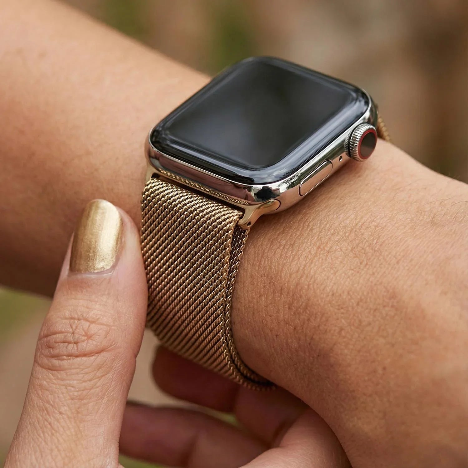 Bracelet Apple Watch Fiore - milanais - champagne