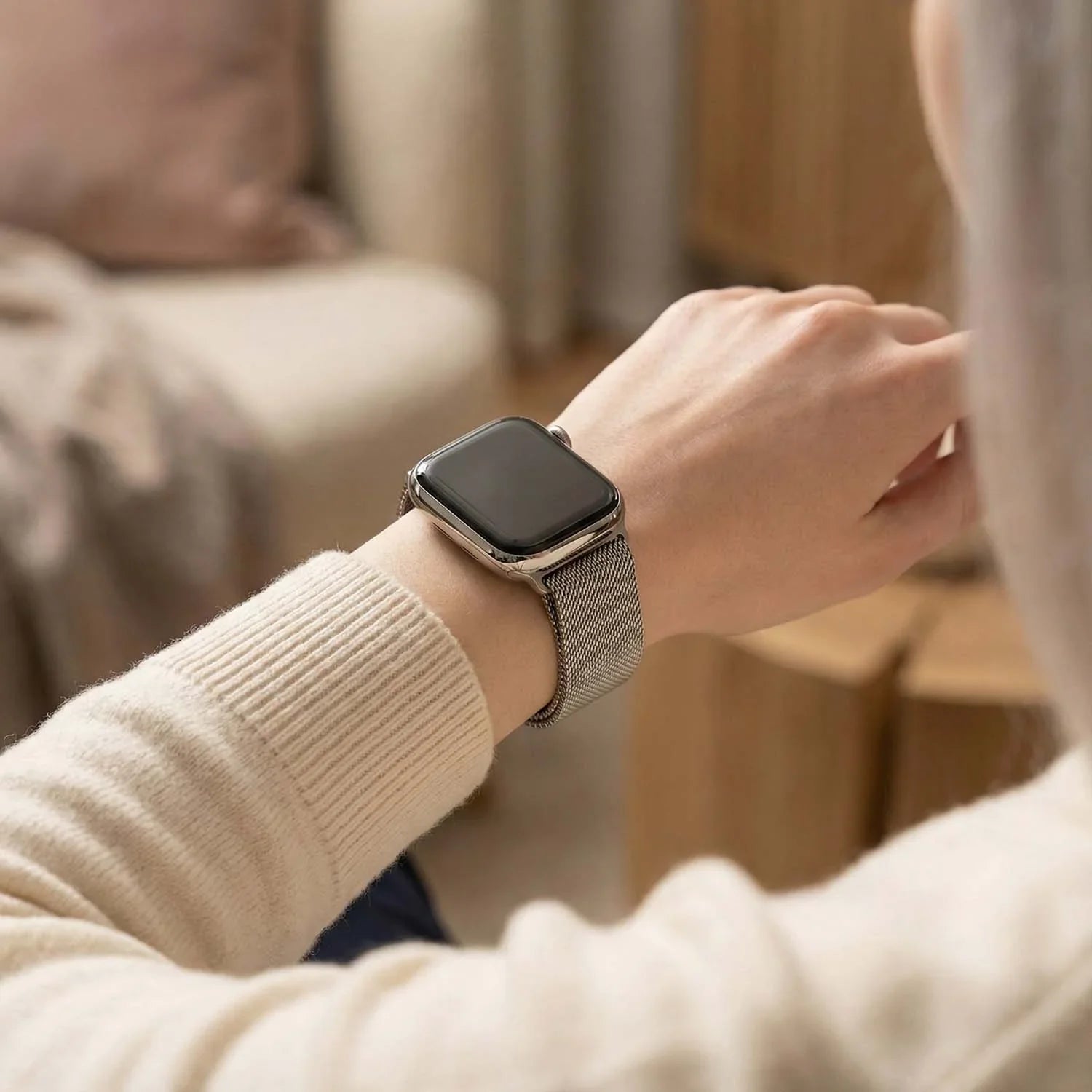 Bracelet Apple Watch Fiore - milanais - naturel