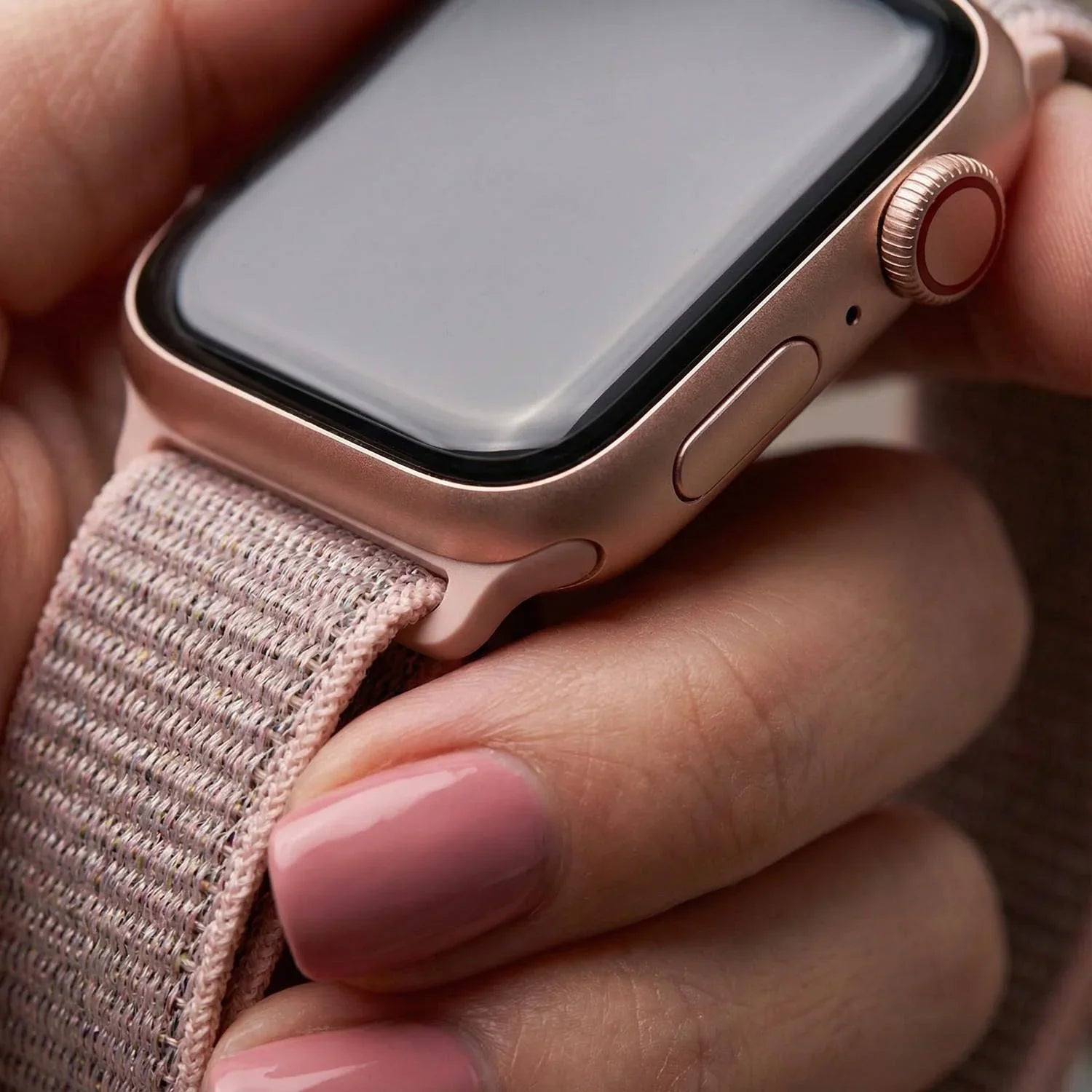 Bracelet Apple Watch Flyne - tressé - nylon - sable rose
