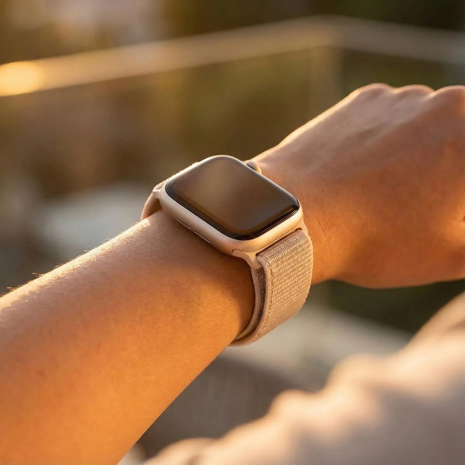 Bracelet Apple Watch Flyne - tissé - nylon - lumière stellaire