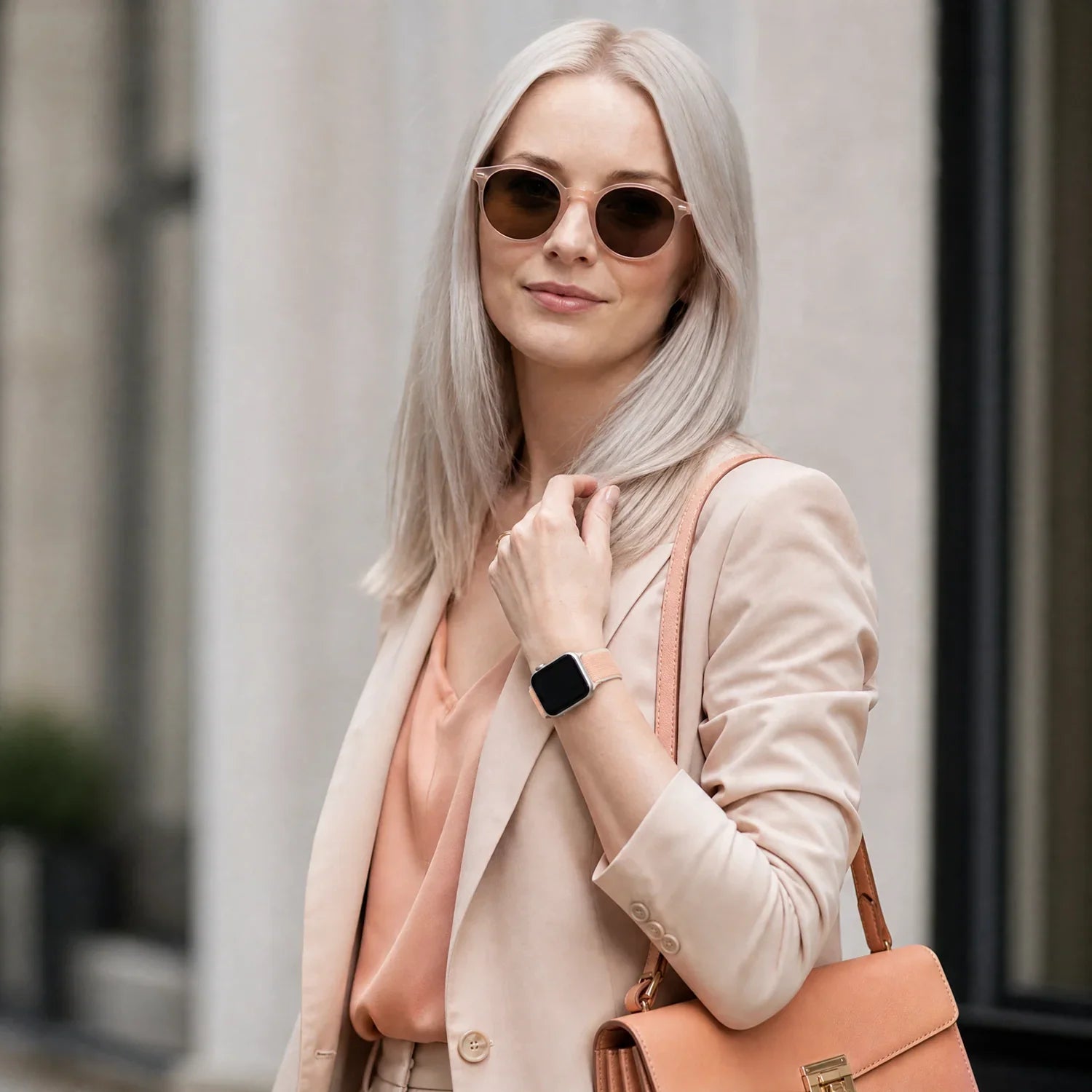 Bracelet Apple Watch Flyne - tissé - nylon - Melon