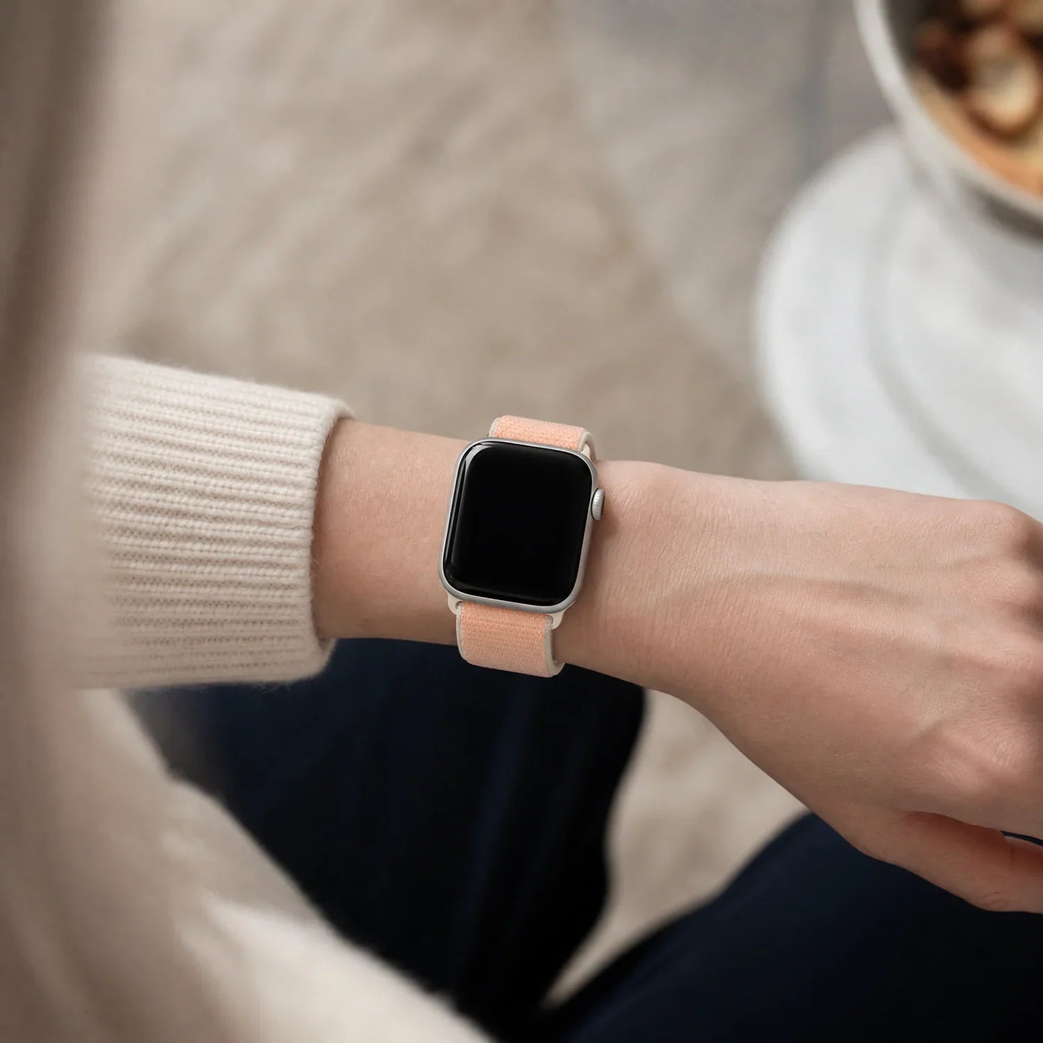 Bracelet Apple Watch Flyne - tissé - nylon - Melon