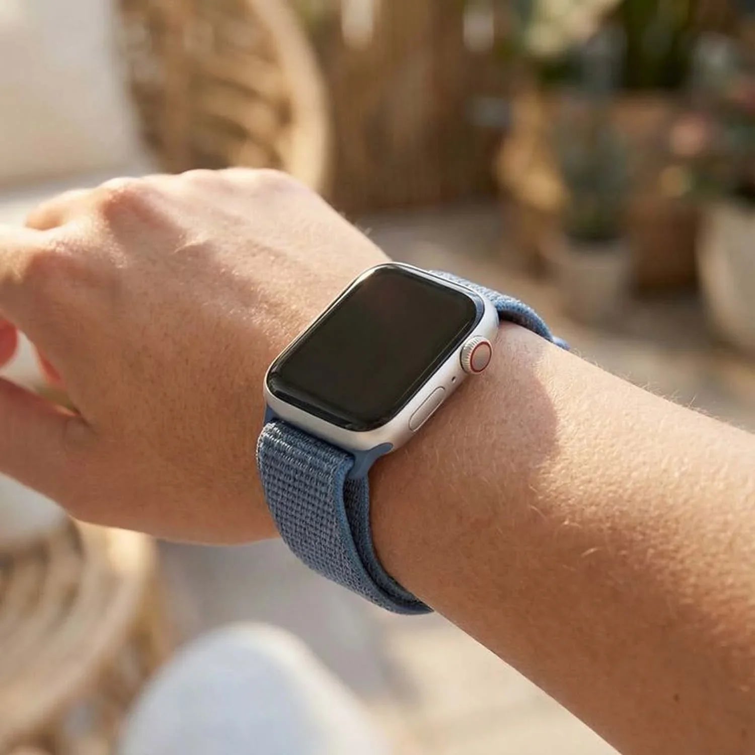 Bracelet Apple Watch Osvo - tissé - nylon - bleu cape cod