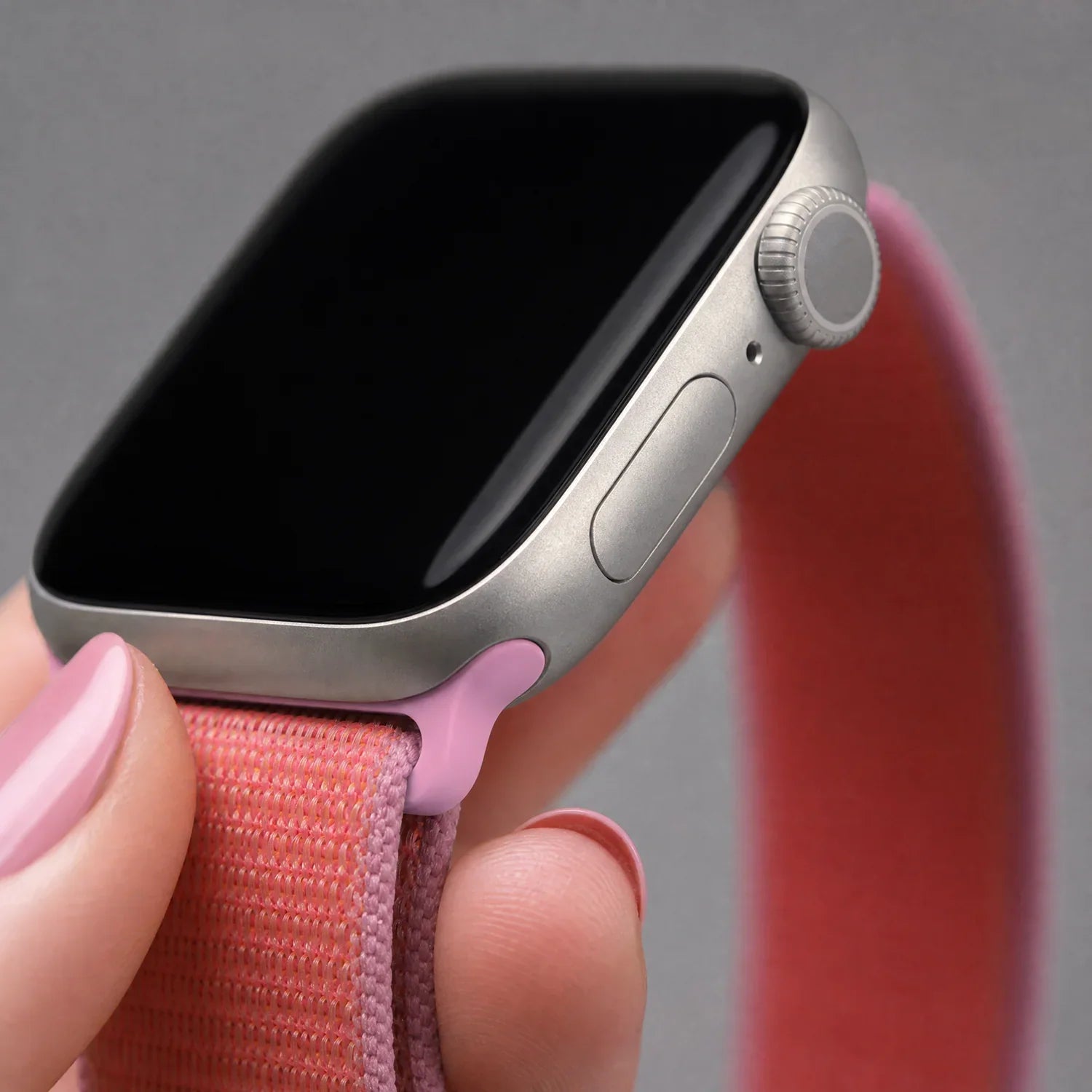 Bracelet Apple Watch Flyne - tissé - nylon - Goyave