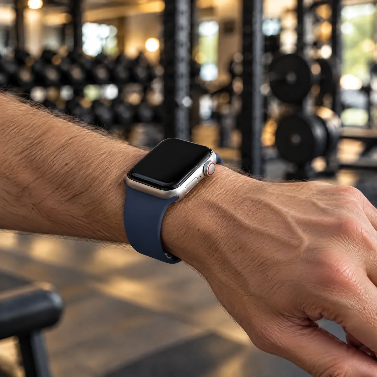 Bracelet Apple Watch Ovaro - silicone - Bleu jean