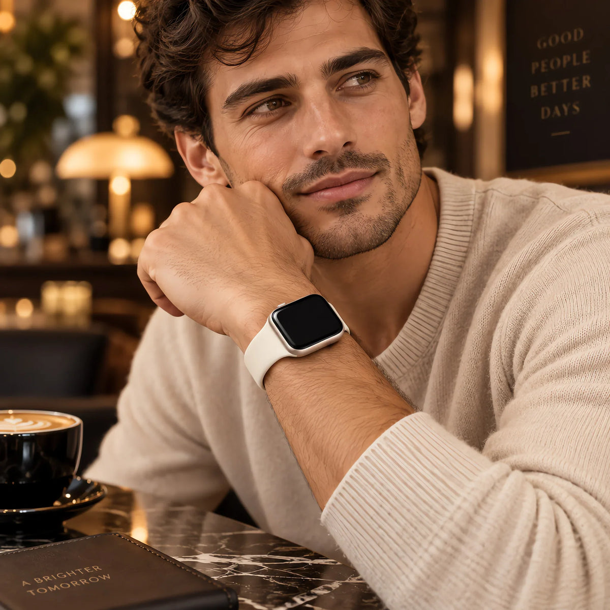 Bracelet Apple Watch Ovaro - silicone - lumière stellaire