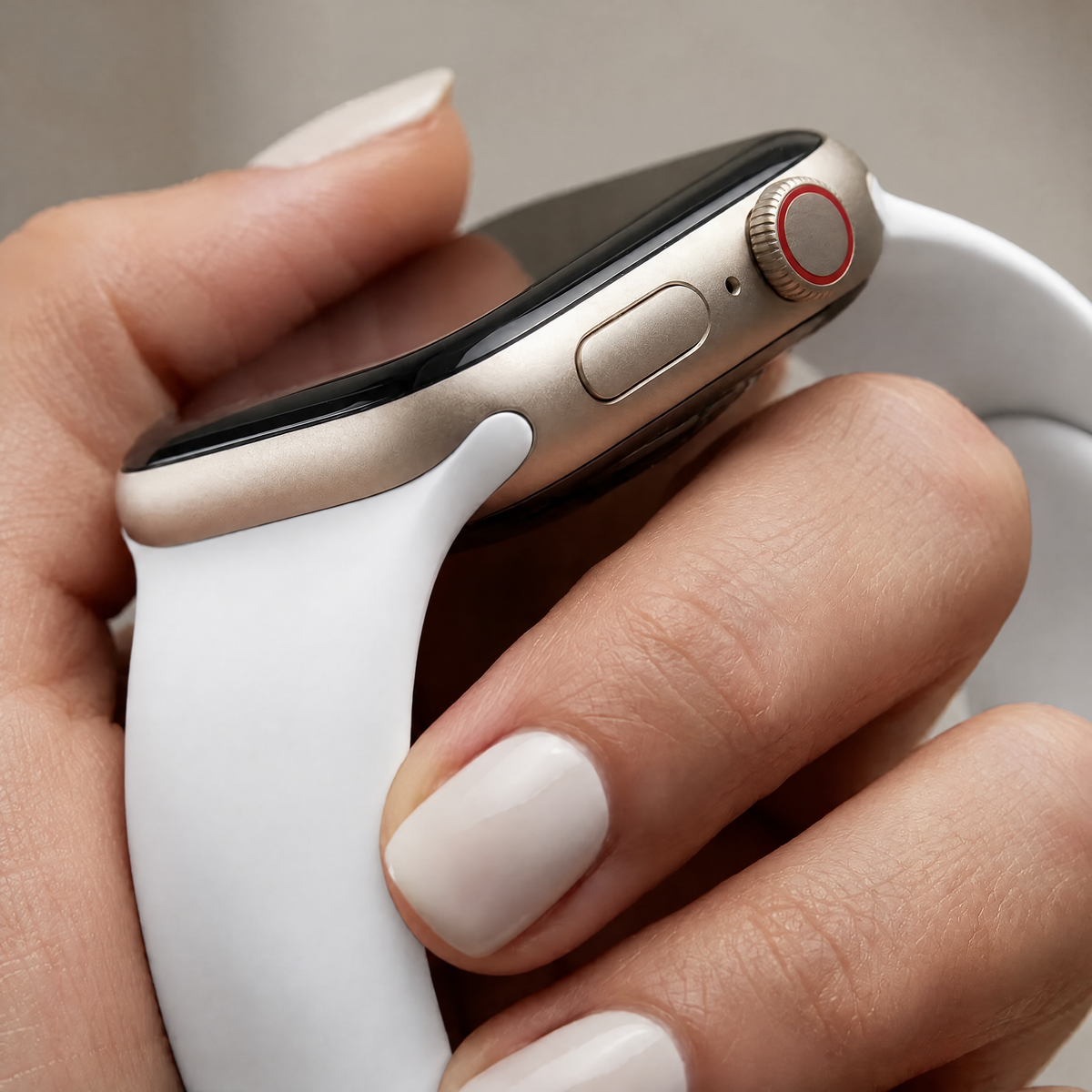 Bracelet Apple Watch Ovaro - silicone - blanc
