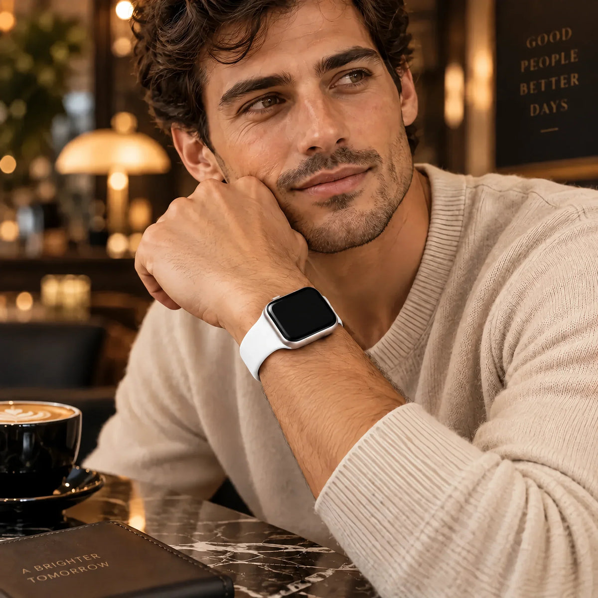 Bracelet Apple Watch Ovaro - silicone - blanc