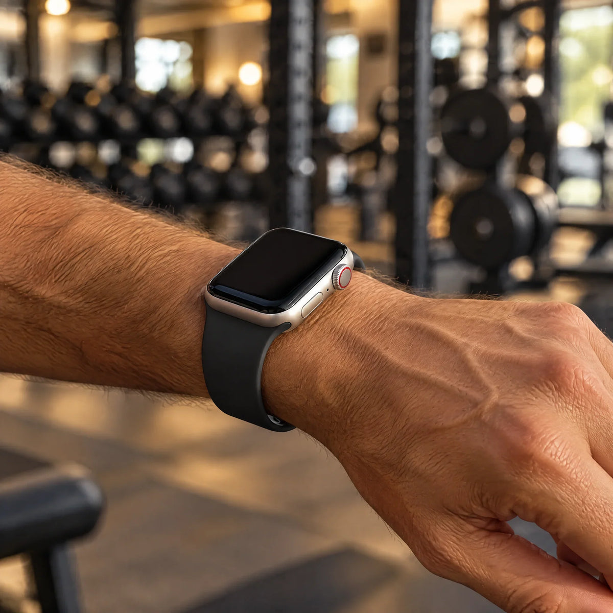 Bracelet Apple Watch Ovaro - silicone - noir