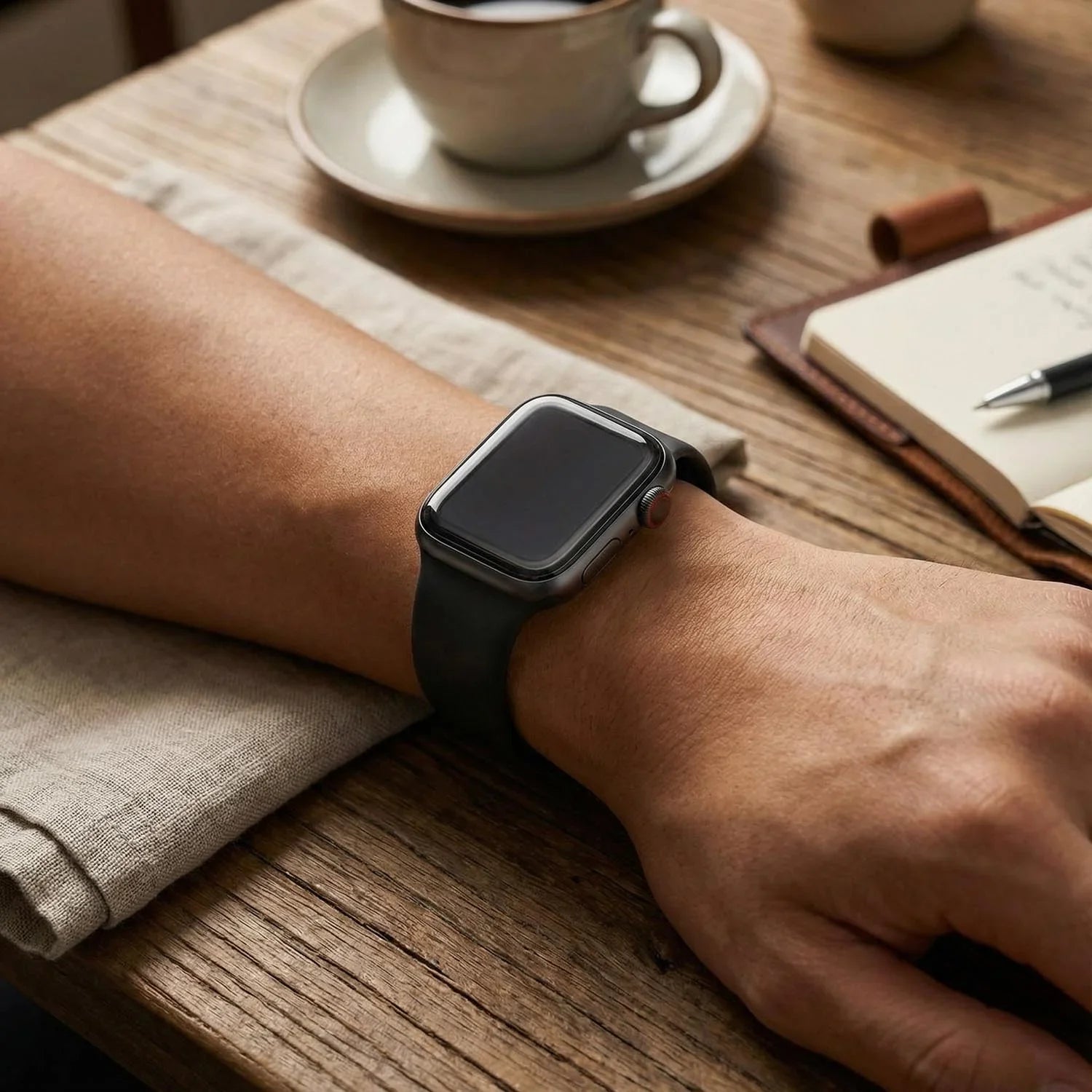 Bracelet Apple Watch Ovaro - silicone - noir