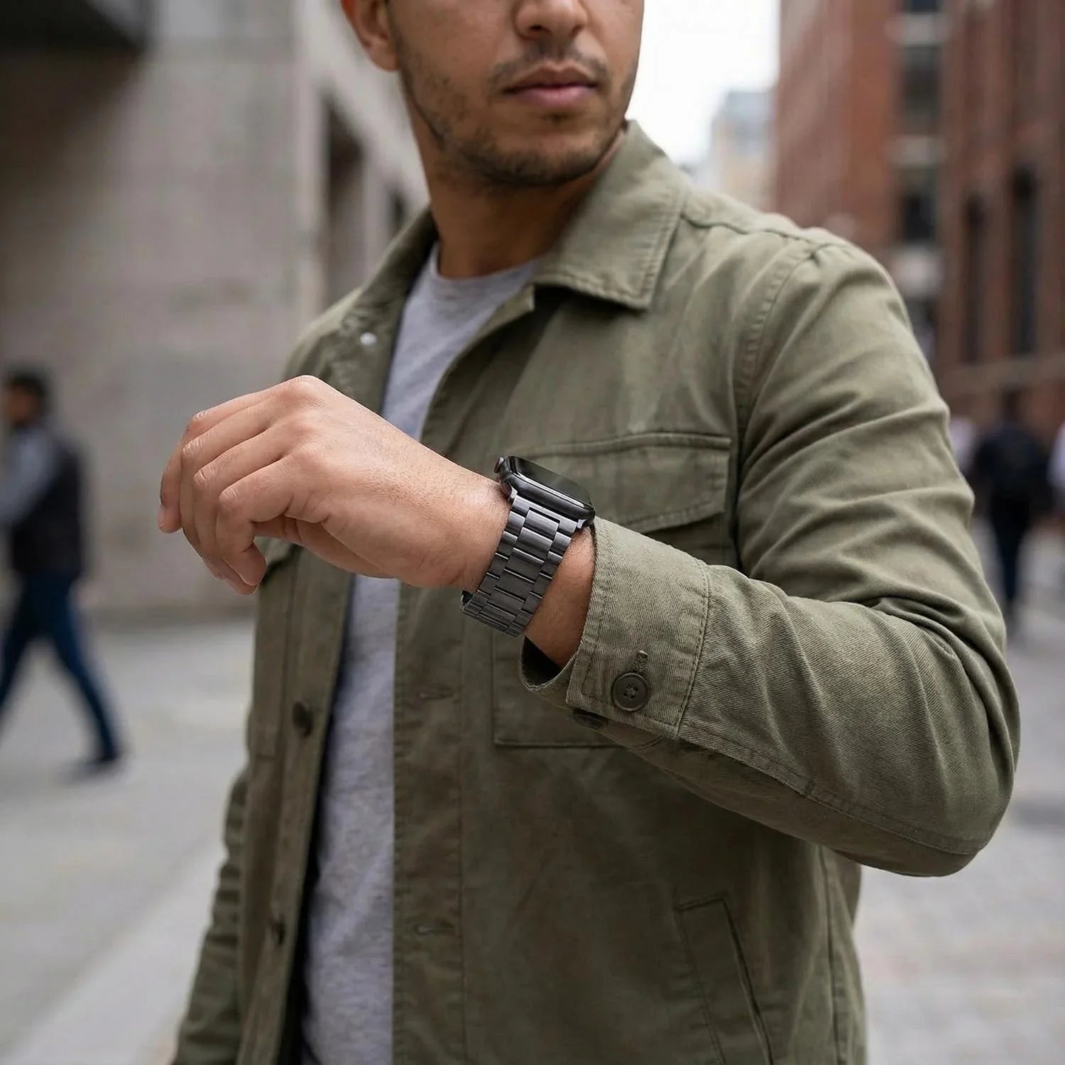 Bracelet Apple Watch Rivaro - acier - noir