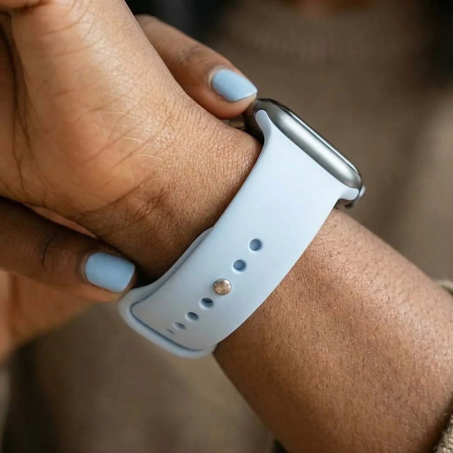 Bracelet Apple Watch Savro - silicone - bleu ciel