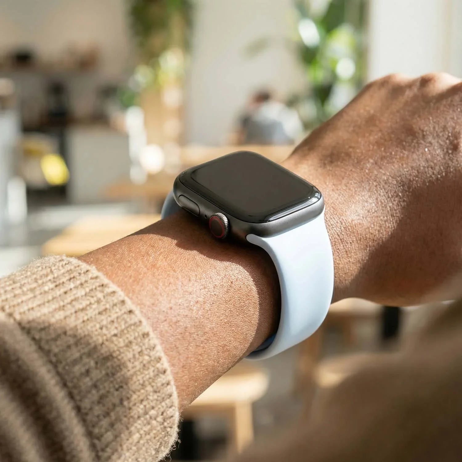 Bracelet Apple Watch Savro - silicone - bleu ciel