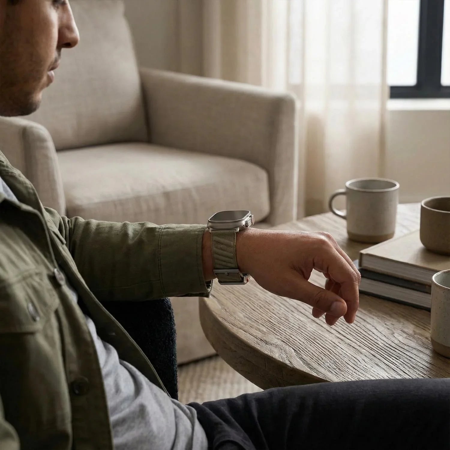 Bracelet pour Apple Watch Averro - nylon - gris titane
