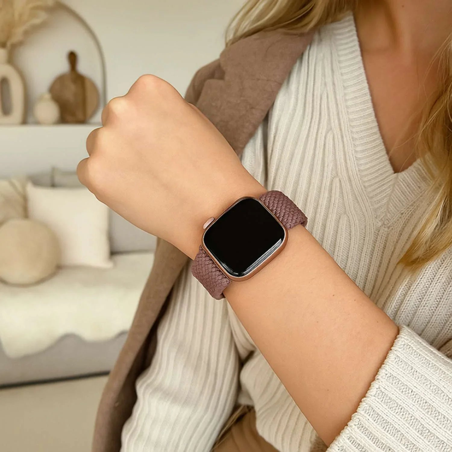 Bracelet Apple Watch Zyra - nylon - violet fumé