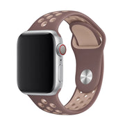 Bracelet Apple Watch - double - silicone - mauve fumé beige
