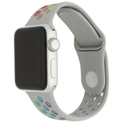 Bracelet Apple Watch Fusion - double - silicone - blanc antique coloré