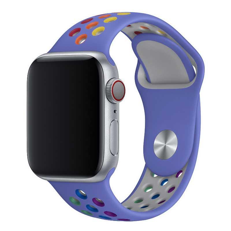Bracelet Apple Watch Fusion - double - silicone - violet coloré