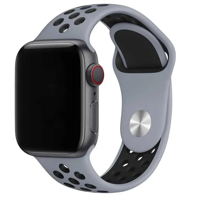 Bracelet Apple Watch - double - silicone - noir brume