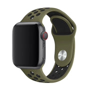 Bracelet Apple Watch - double - silicone - noir olive