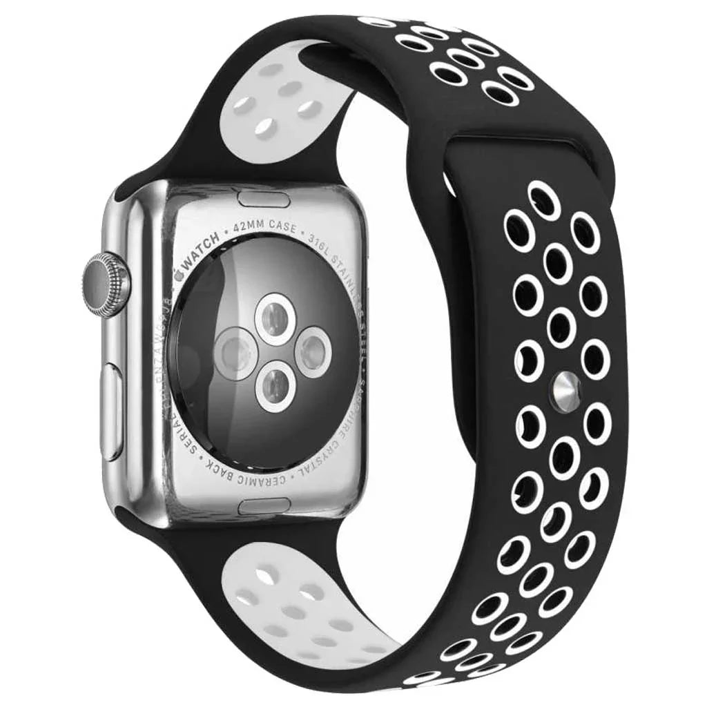 Bracelet Apple Watch Stryde - double - silicone - noir et blanc