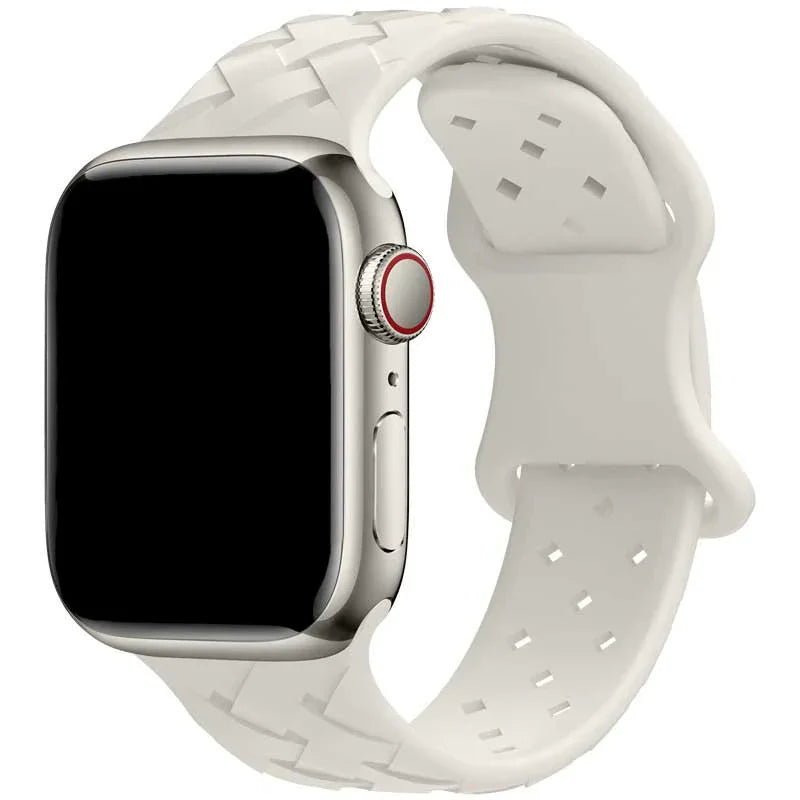Bracelet Apple Watch - silicone tressé - lumière stellaire