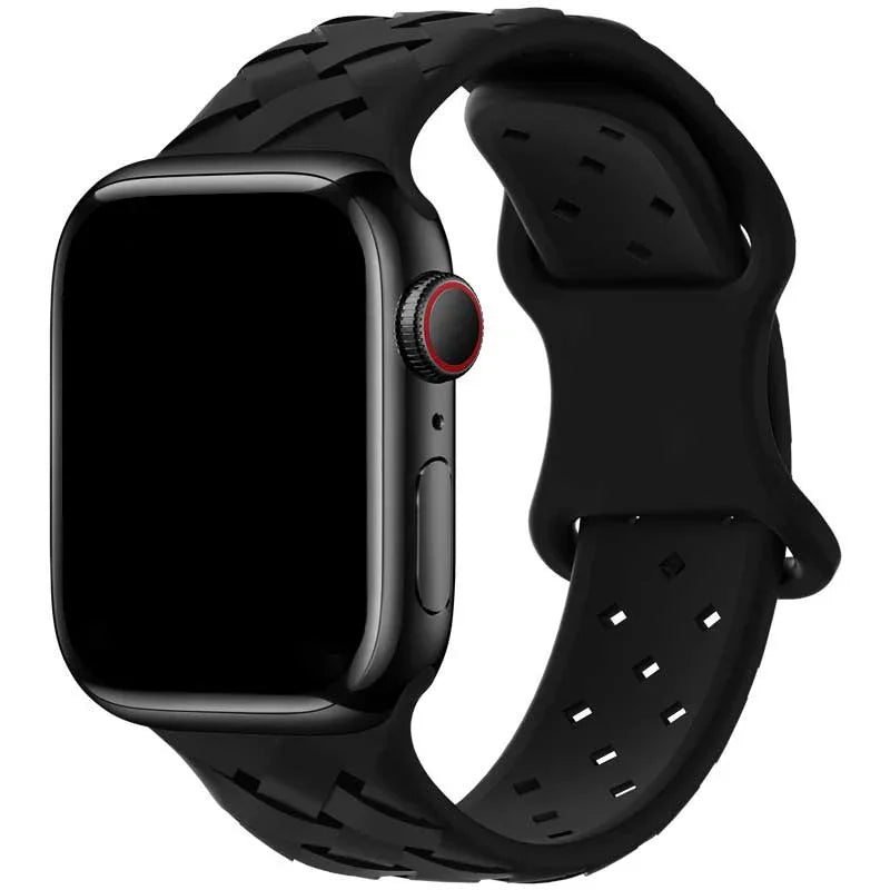 Bracelet Apple Watch - silicone tressé - noir