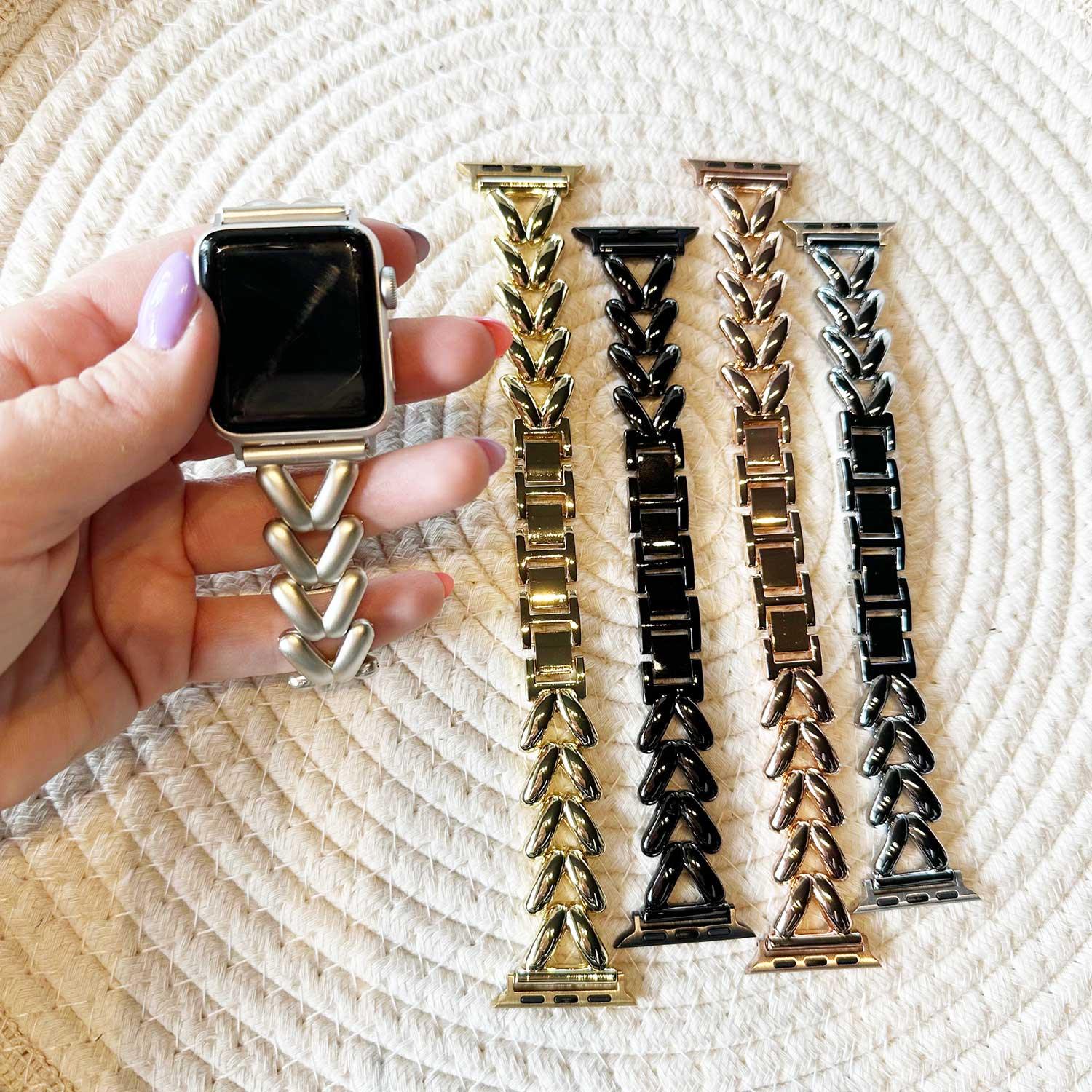 Bracelet Apple Watch Lisa - acier - or rose