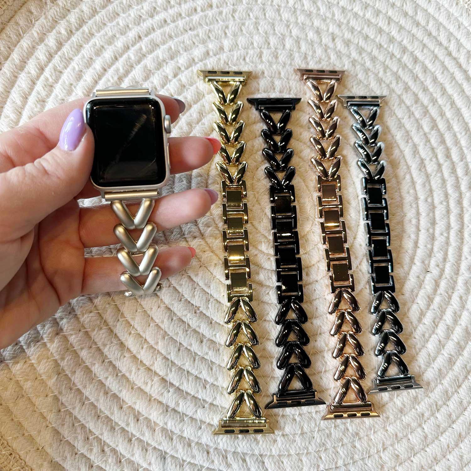 Bracelet Apple Watch Lisa - acier - argent