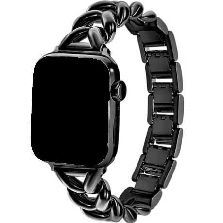 Bracelet Apple Watch Lisa - acier - noir