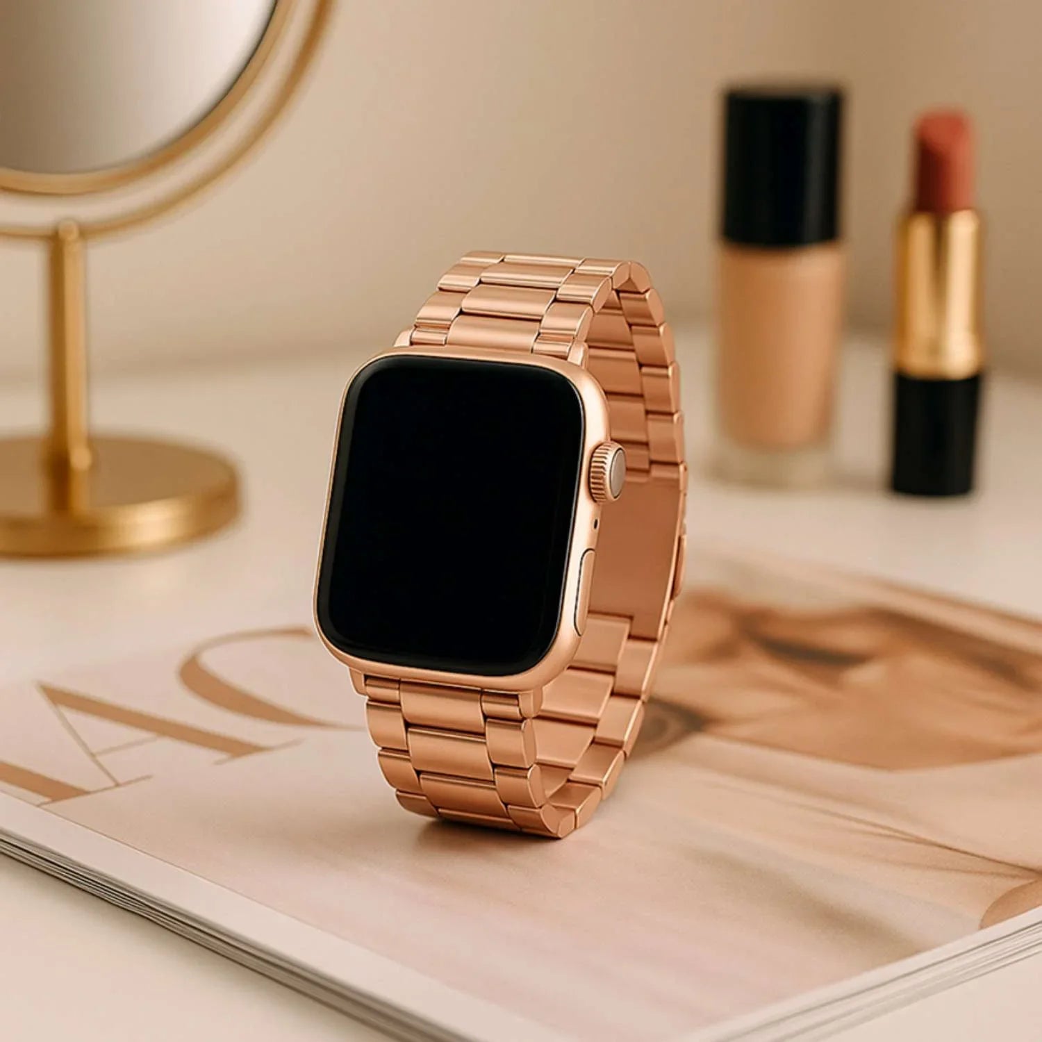 Bracelet Apple Watch Rivaro - acier - or rose