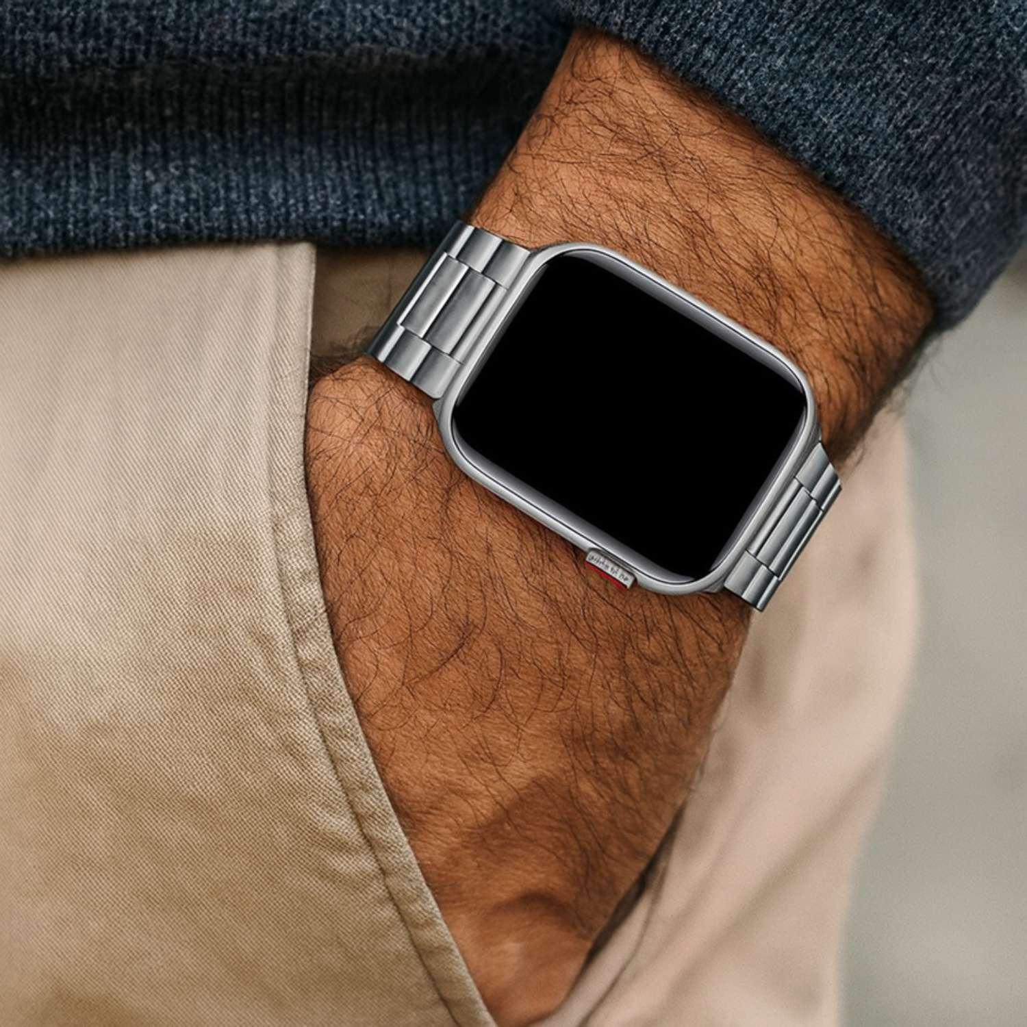 Bracelet Apple Watch Rivaro - acier - argent