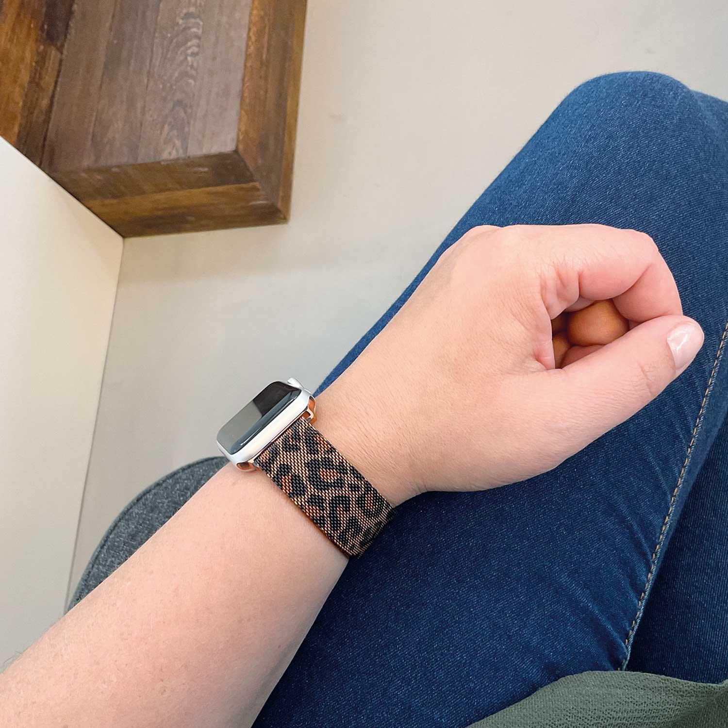Bracelet Apple Watch Solaro - milanais - léopard