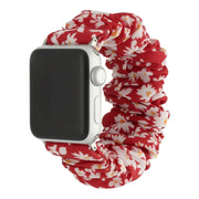 Bracelet Apple Watch Bloomsy - chouchou - nylon - fleurs rouges