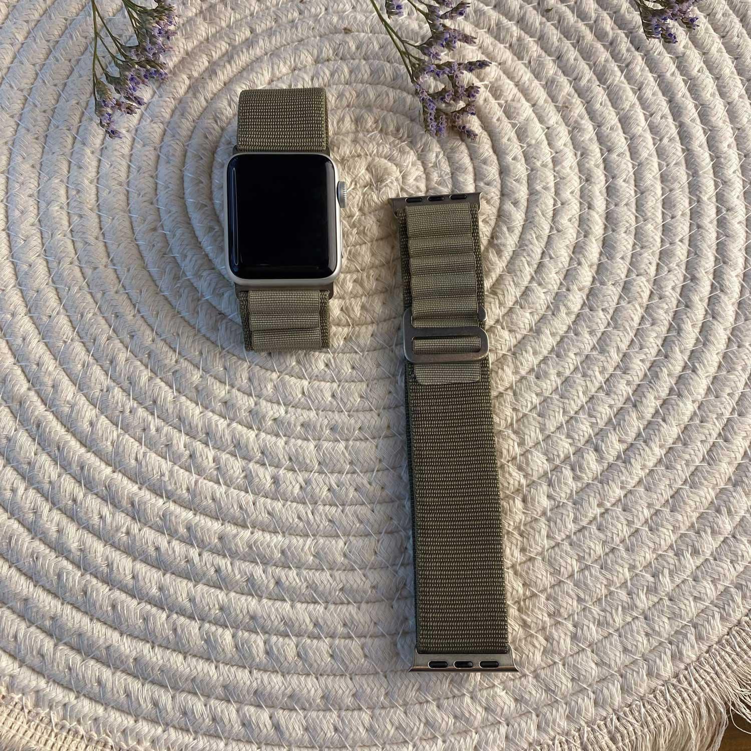 Bracelet Apple Watch Alpine - nylon - olive